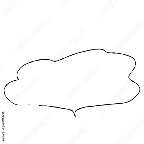 Simple handwritten speech bubble, black, no fill