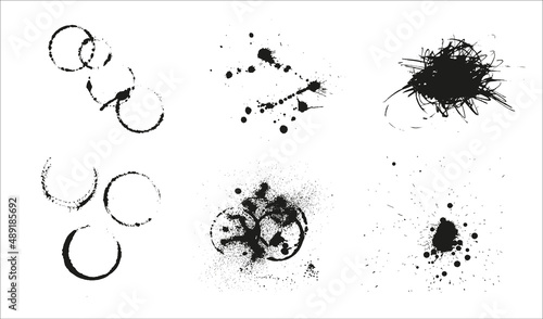 Vector collection of ink doodles and spots