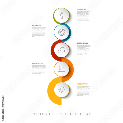 Infographic Company Milestones vertical curved thick line Timeline Template