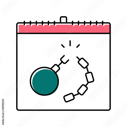 remembrance of slave trade and abolition color icon vector illustration