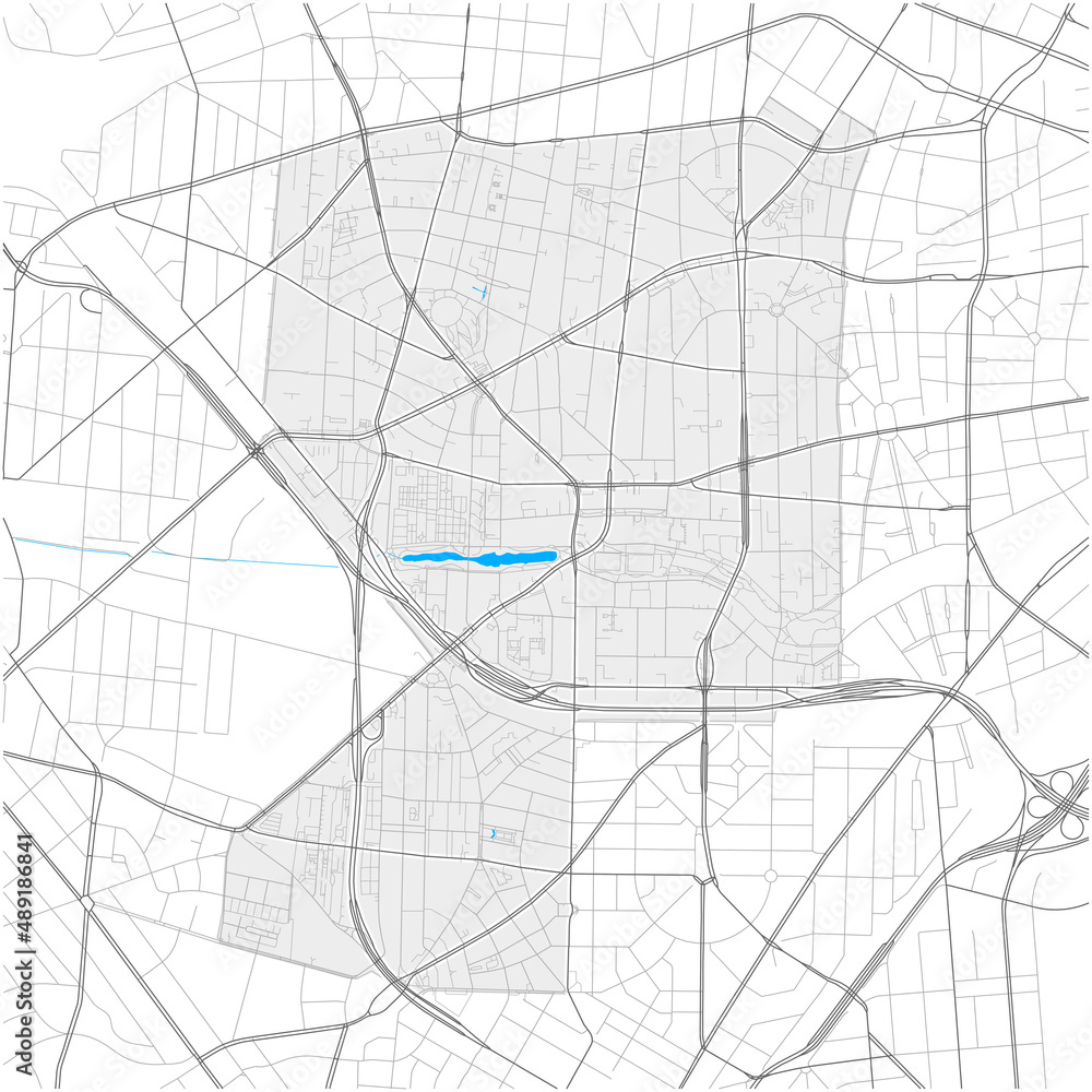 Fototapeta premium Wilmersdorf, Berlin, Deutschland high detail vector map