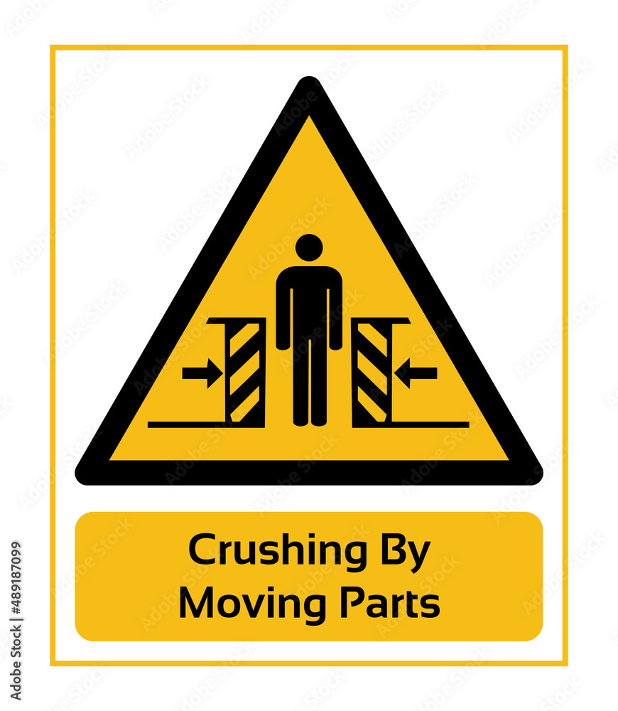 Crushing By Moving Parts. Warning Signs. ISO 7010 Sign. Signs of Danger And Alerts. Caution Signs. Crushing By Moving Parts. Warning Signs. ISO 7010 Sign. Signs of Danger And Alerts. Caution Signs.