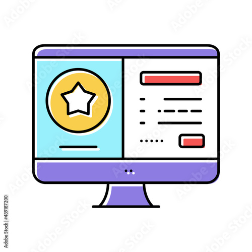 online bonus color icon vector illustration