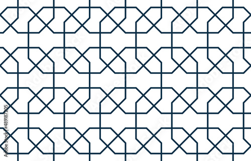 Geometric Islamic Seamless Pattern for decoration greeting card or interior. Vector Illustration.
