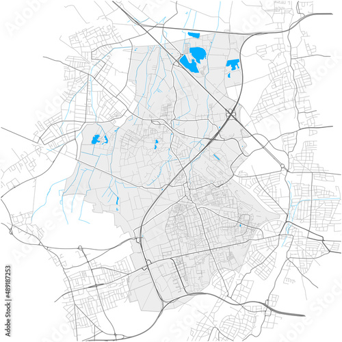 Aubing-Lochhausen-Langwied, München, Deutschland high detail vector map
