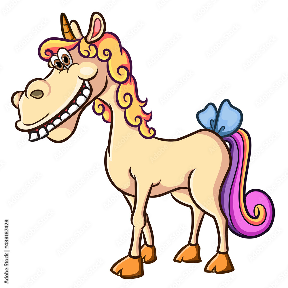 The ugly unicorn giving the big smile with the teeth out The ugly unicorn giving the big smile with the teeth out