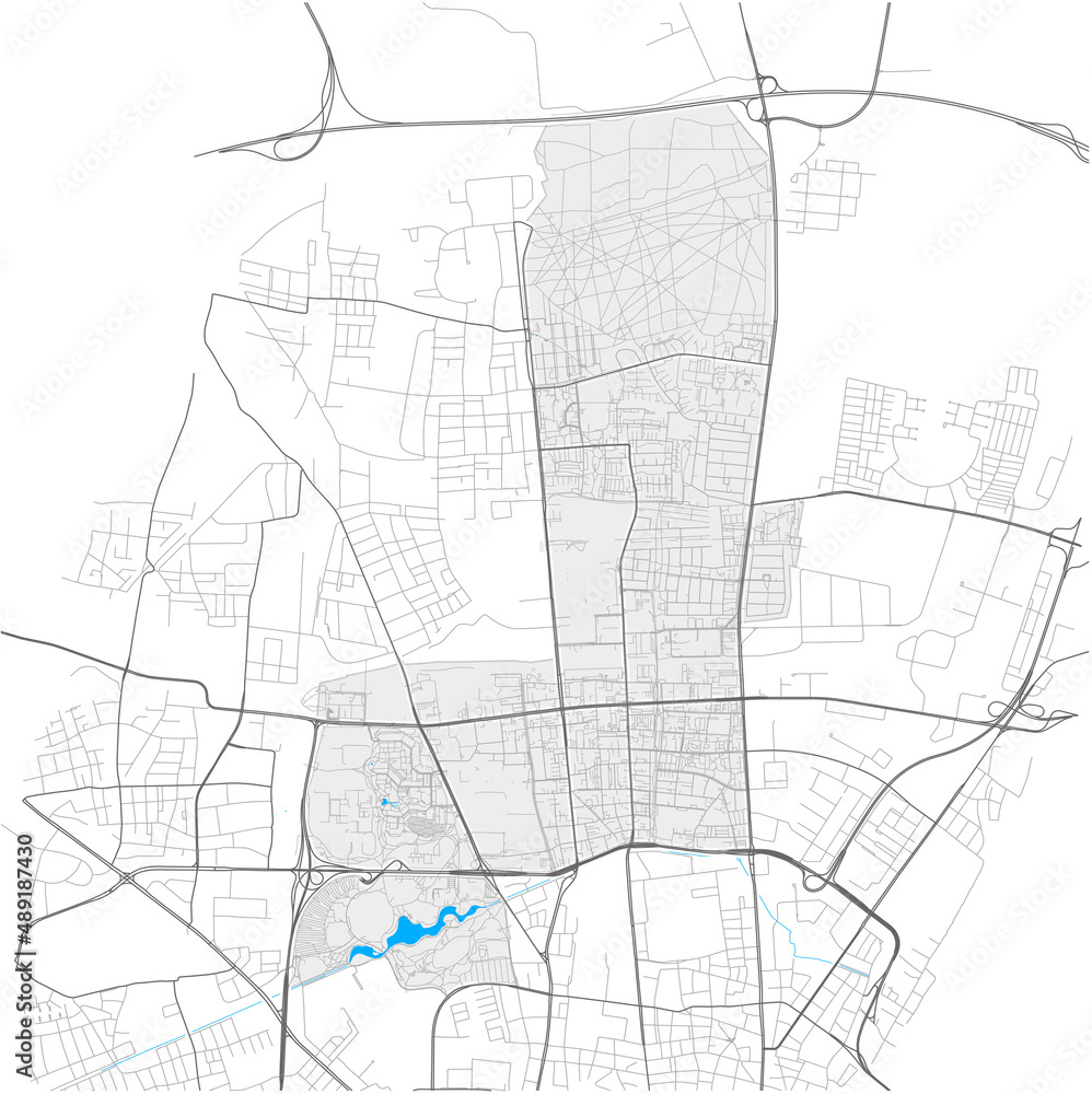 Milbertshofen-Am Hart, München, Deutschland high detail vector map