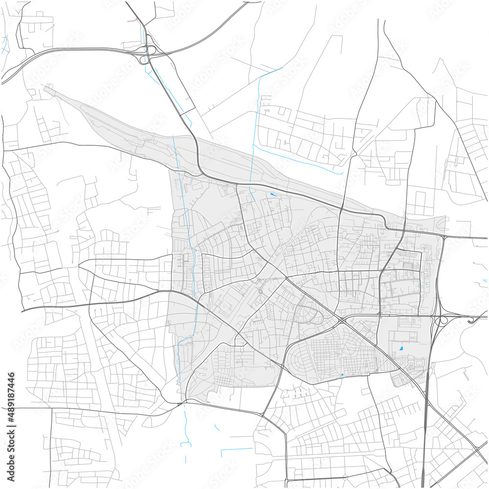 Moosach, München, Deutschland high detail vector map