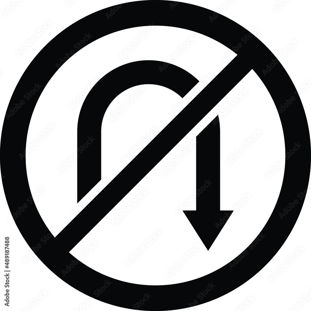 No u turn Vector Icon Design Illustration No u turn Vector Icon Design Illustration