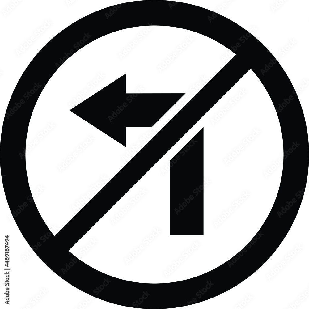 No turn left Vector Icon Design Illustration No turn left Vector Icon Design Illustration