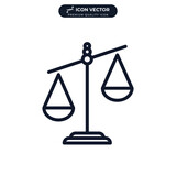 justice scale icon symbol template for graphic and web design collection logo vector illustration