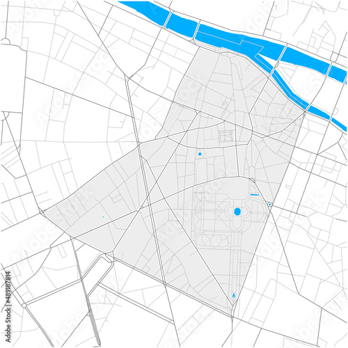 6th Arrondissement, Paris, FRANCE high detail vector map