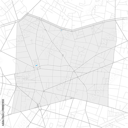9th Arrondissement, Paris, FRANCE high detail vector map