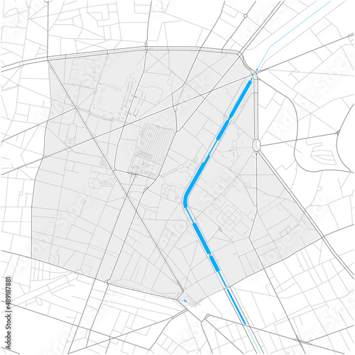 10th Arrondissement, Paris, FRANCE high detail vector map