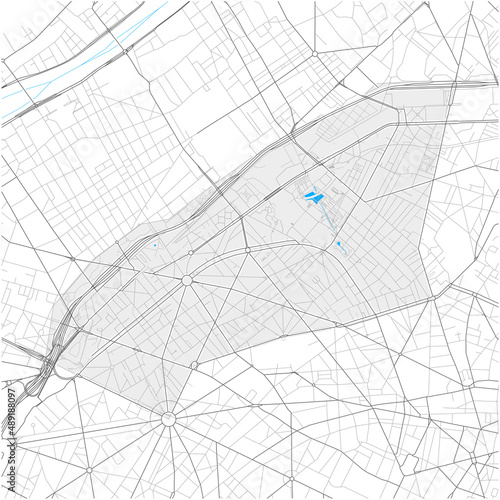 17th Arrondissement, Paris, FRANCE high detail vector map