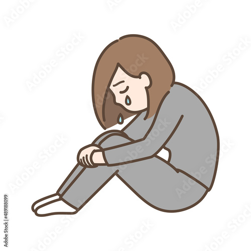 泣く　女性