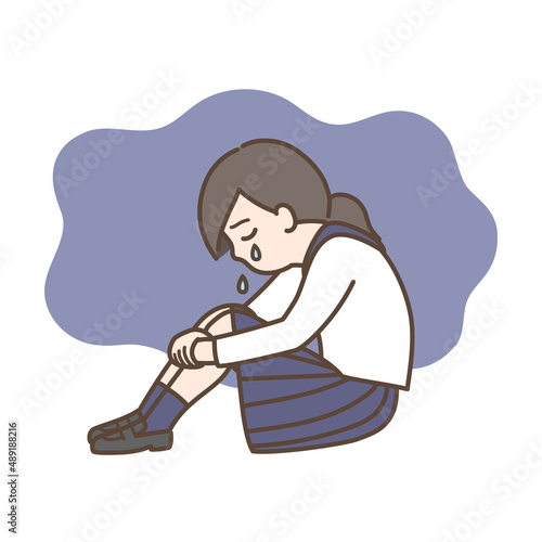 泣く　女性