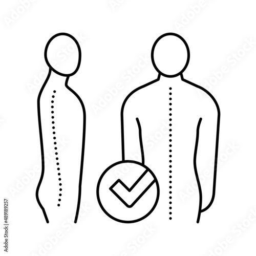 correct posture line icon vector illustration