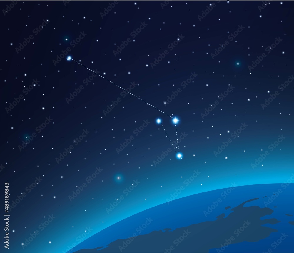 Fototapeta premium Constellation Apus with planet in deep space