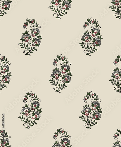 abstract Hand indian Block Ajrakh Print background pattern
