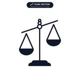 justice scale icon symbol template for graphic and web design collection logo vector illustration