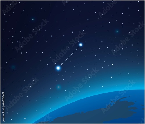 Fototapeta Naklejka Na Ścianę i Meble -  Constellation Canis minor with planet in deep space 