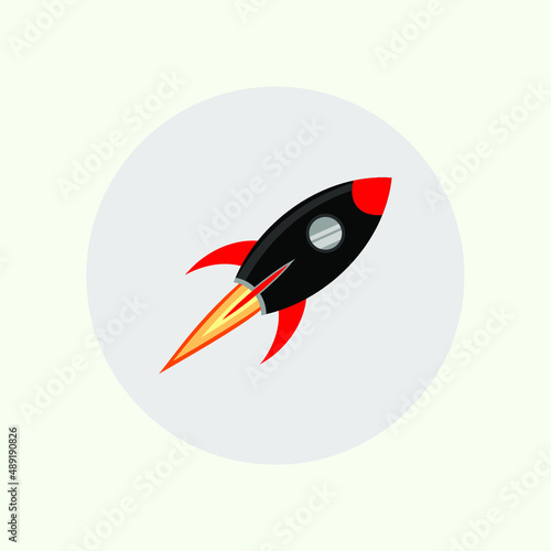 
Rocket icon flying into space. Vector illustration