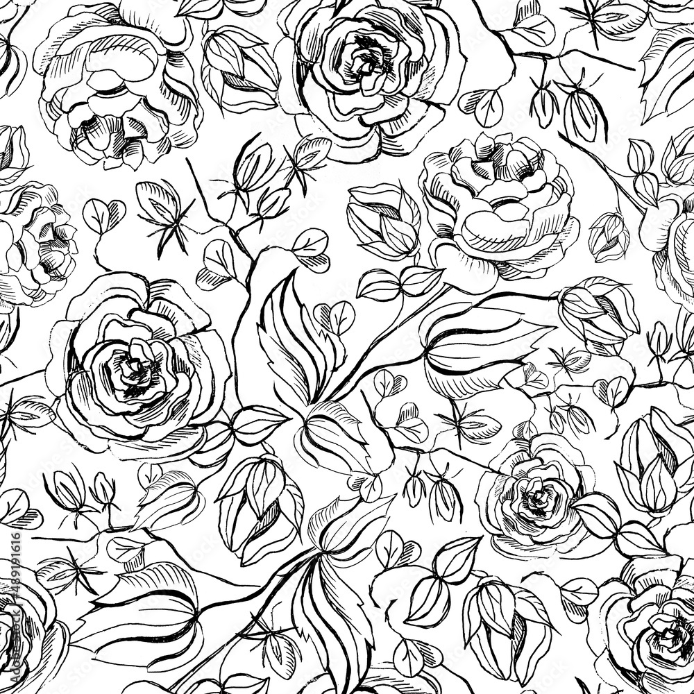 seamless pattern with peonies seamless pattern with peonies