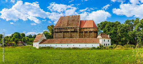 Bradeni saxon evangelical  fortified church built by German settlers in the XIV century in Bradeni village, Sibiu county, Transylvania, Romania photo