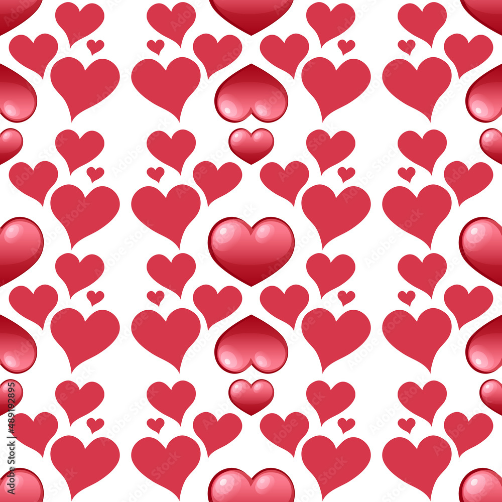 Seamless red heart pattern Seamless red heart pattern