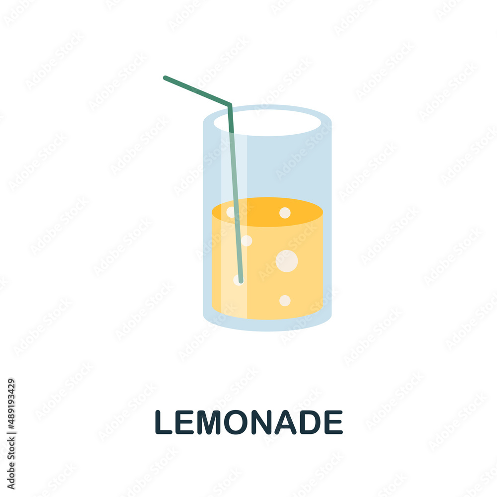 Lemonade flat icon. Colored element sign from drinks collection. Flat Lemonade icon sign for web design, infographics and more. Lemonade flat icon. Colored element sign from drinks collection. Flat Lemonade icon sign for web design, infographics and more.