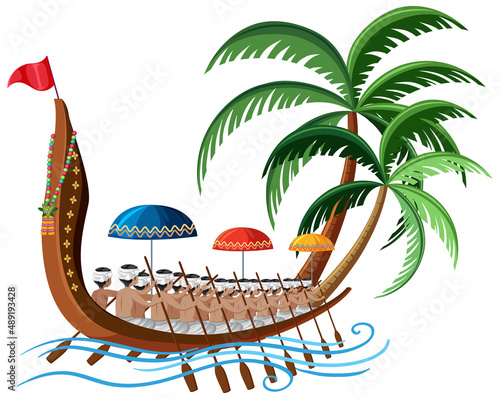 Rowboat with people rowing
