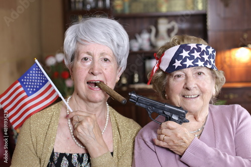 Fotografija Two American women celebrating the USA