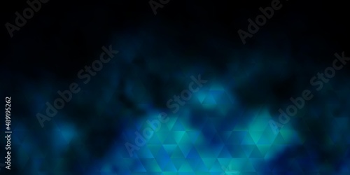 Dark BLUE vector background with polygonal style. © Guskova