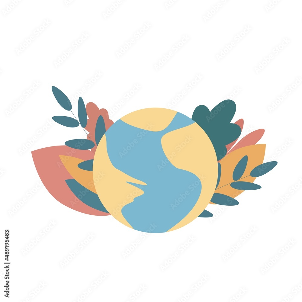 Earth globe on a white background. Illustration for sites. A simple illustration of the globe.
