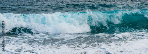 Seascape background. White marine foam