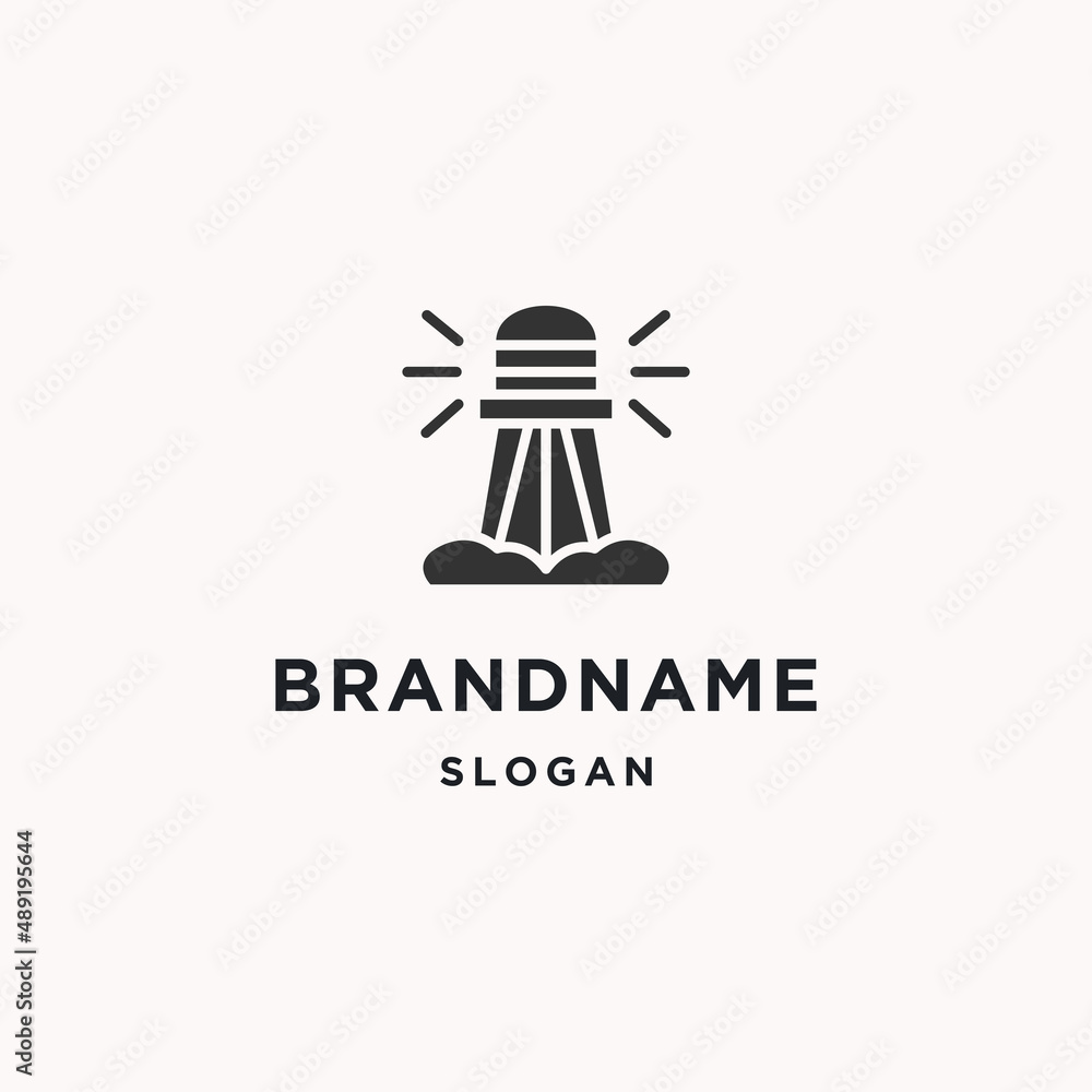 Light house logo icon flat design template 