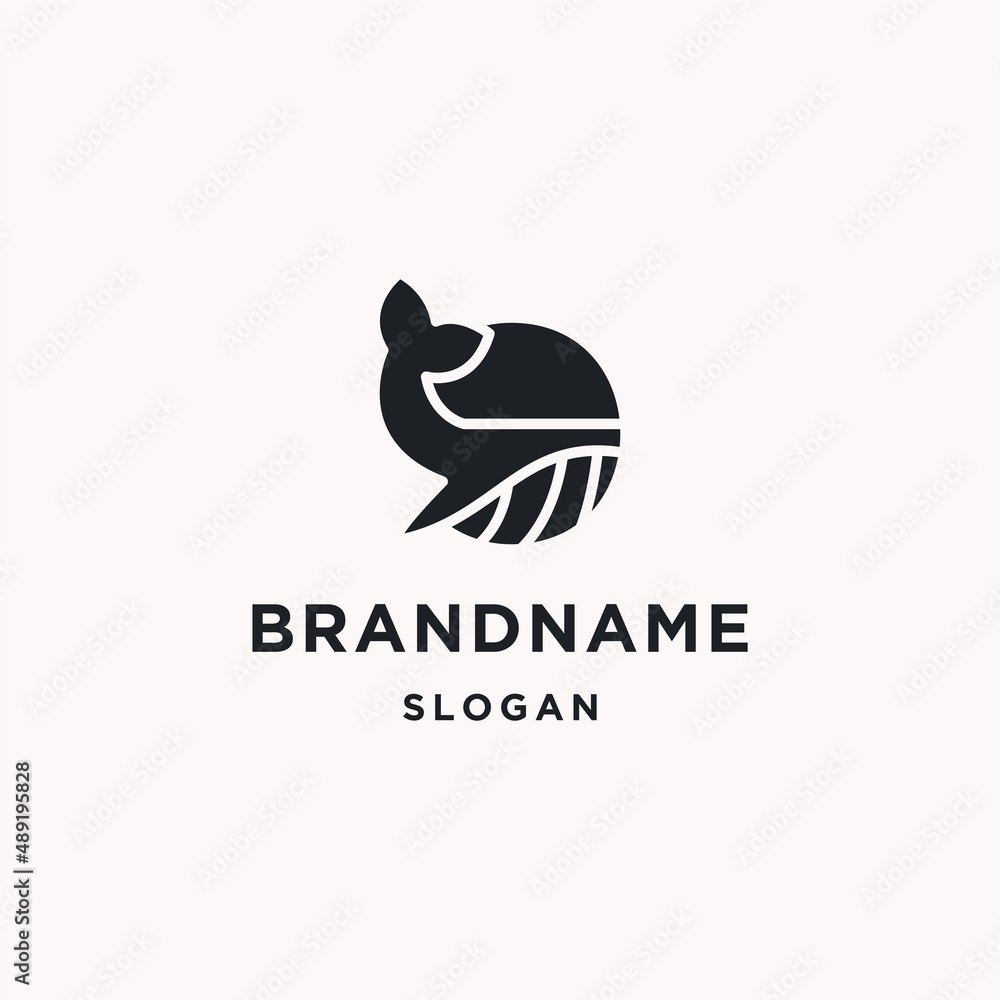 Whale logo icon flat design template Whale logo icon flat design template