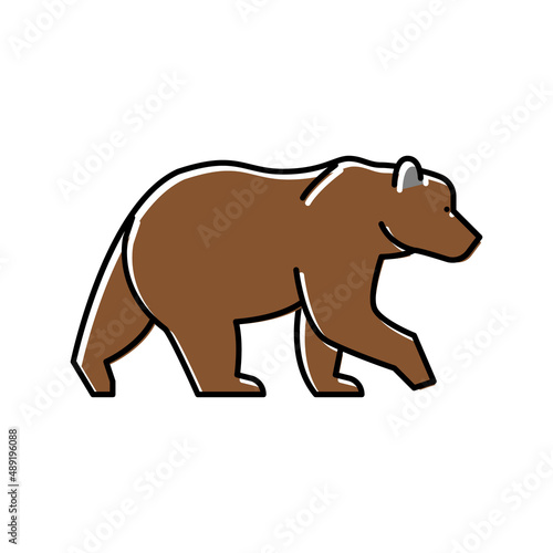 bear animal in zoo color icon vector illustration