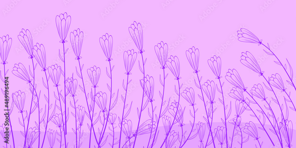 


Color image of stylized flowers. Stamp, print on fabric, design, background.
Vector drawing.