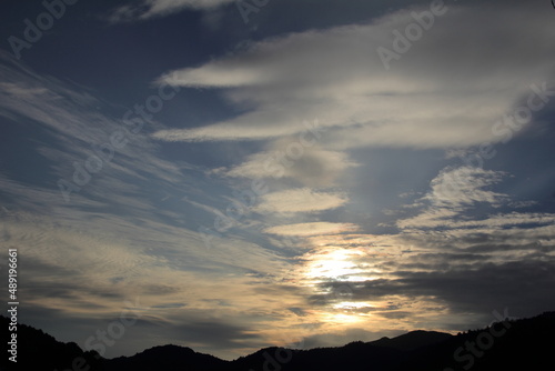 愛媛県西予市 夕焼けの空模様