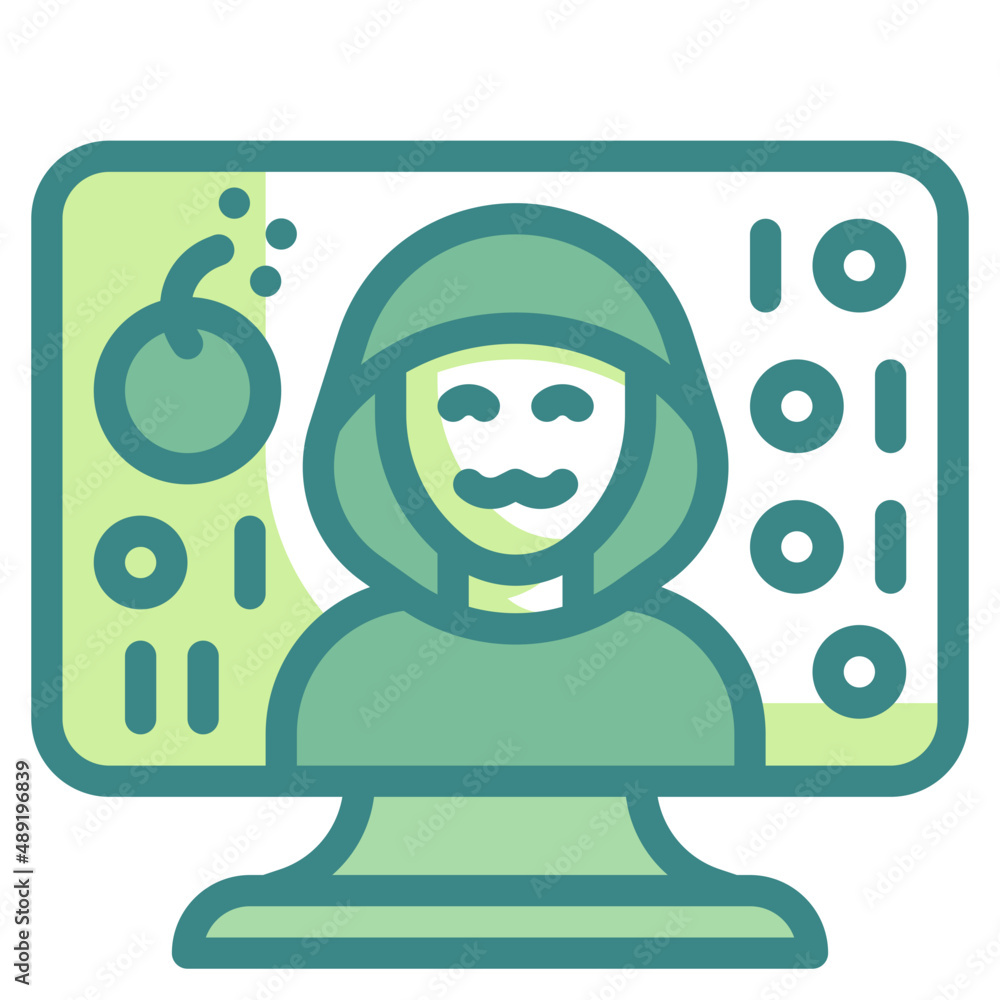 hacker blue line icon hacker blue line icon