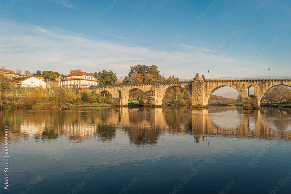 Ancient roman bridge of Ponte da Barca, ancient portuguese village in the north of Portugal.
