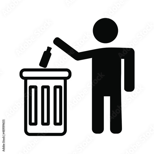 vector illustration of a trash can, perfect for littering warnings, etc