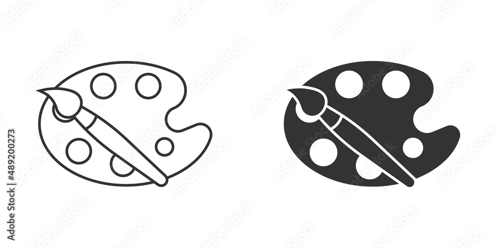 Artist's palette in flat style. Painter's tools vector illustration on isolated background. Drawing equipment sign business concept. Artist's palette in flat style. Painter's tools vector illustration on isolated background. Drawing equipment sign business concept.