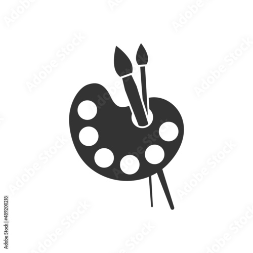 Artist's palette in flat style. Painter's tools vector illustration on isolated background. Drawing equipment sign business concept.