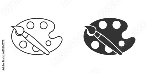 Artist's palette in flat style. Painter's tools vector illustration on isolated background. Drawing equipment sign business concept.