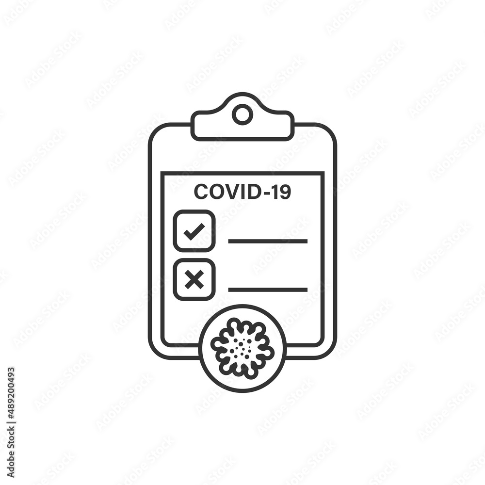 Coronavirus test icon in flat style. covid-19 vector illustration on isolated background. Medical diagnostic sign business concept. Coronavirus test icon in flat style. covid-19 vector illustration on isolated background. Medical diagnostic sign business concept.
