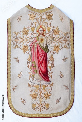 Gold embroidered church chasubles