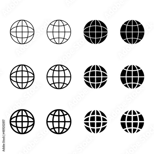 world set international earth globe icon vector set